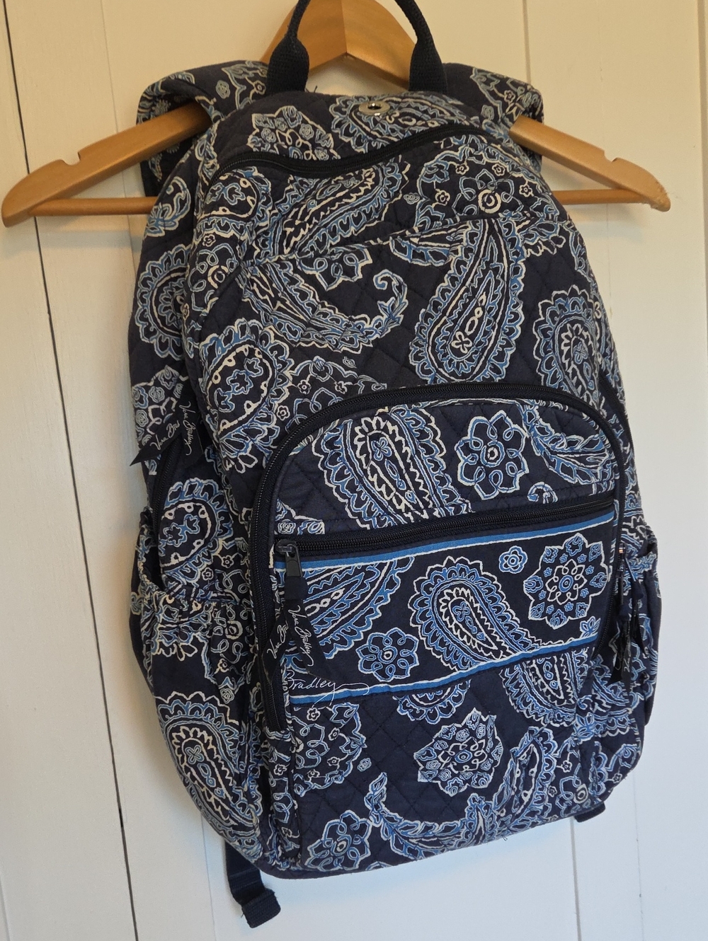 Vera Bradley Navy Paisley Quilted Backpack